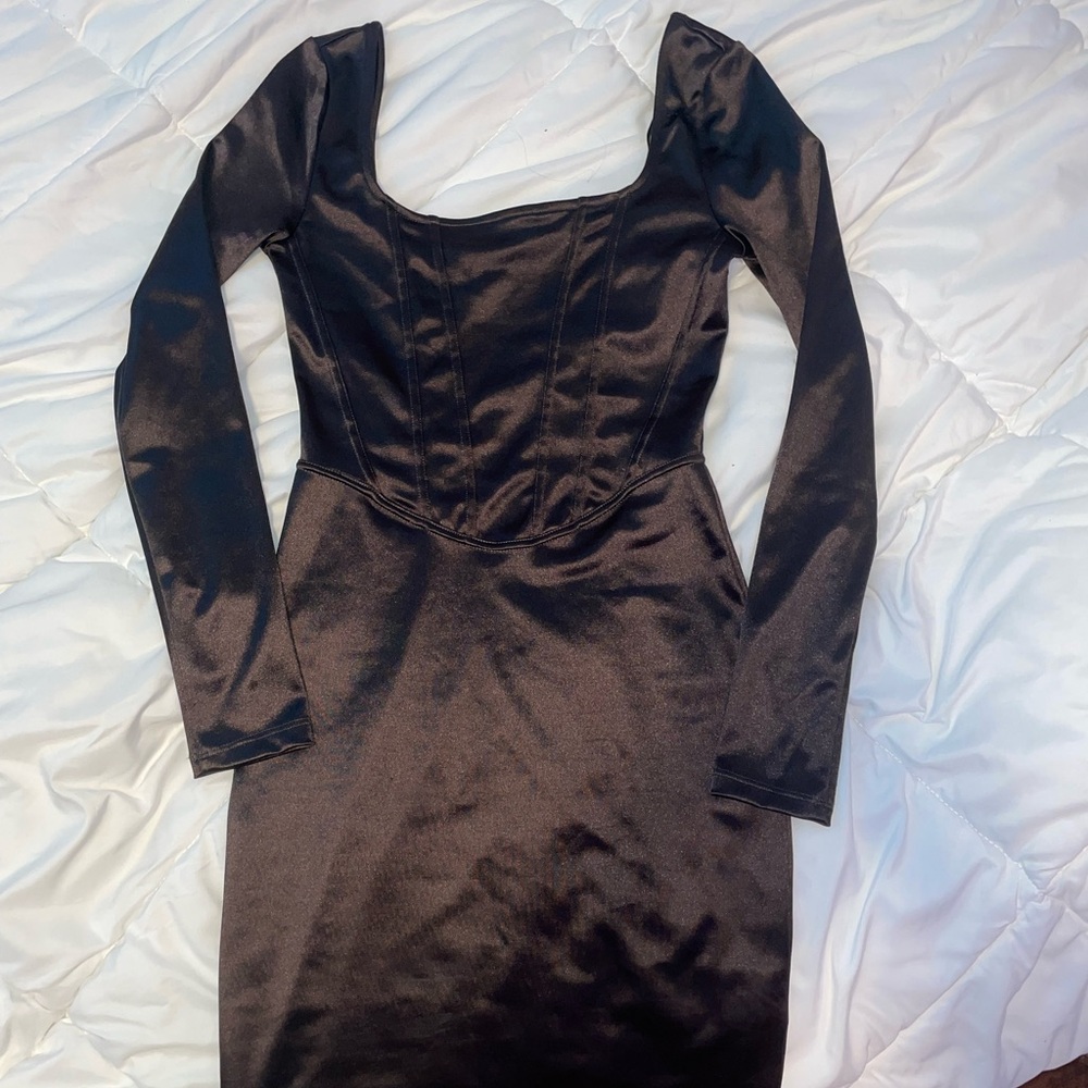 brown corset dress